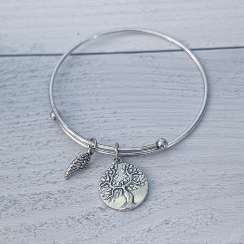Silver Tone Earth Angel Adjustable Bracelet - Fair Condition